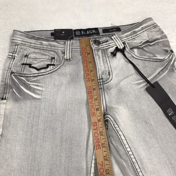 NWT BUCKLE BLACK Jeans Men 29x30 Skinny Gray Distressed Biker Skate Club - Picture 12 of 16